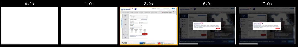 British Airways’ website loading times British Airways’ website loading times